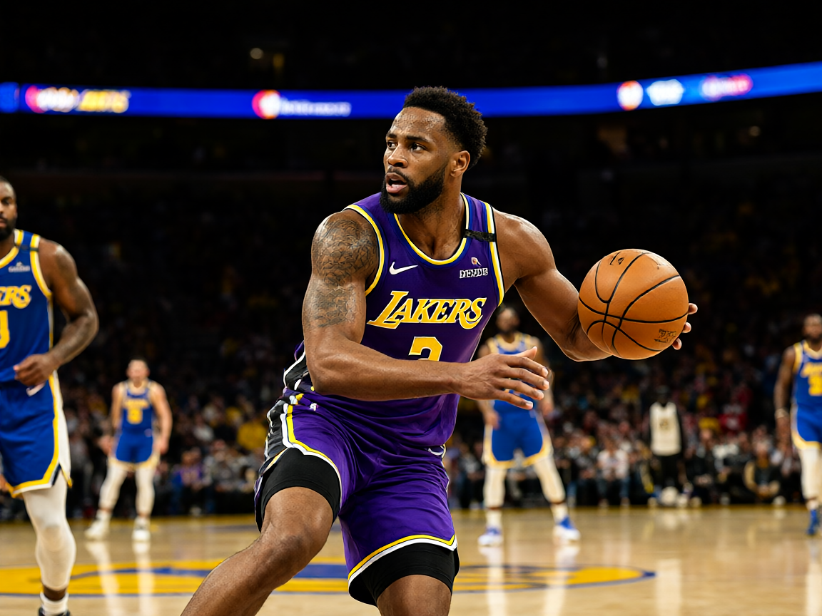 NBA常规赛洛杉矶湖人对阵金州勇士的比赛现场
